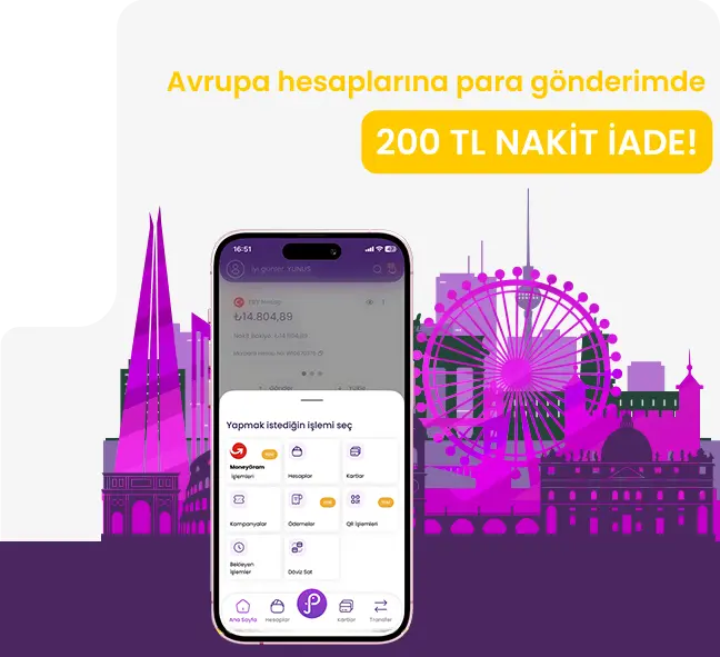 Avrupa Hesaplarına Para Gönderme ve Alma İşlemlerinde 200 TL Nakit İade!